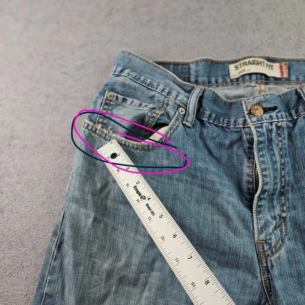 Levi's 505‎ Jeans Mens 34x34 Blue Denim Faded Streetwear Americana Straight Fit